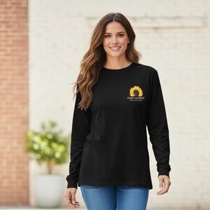 Simply Southern T-Shirt Womens XXL Black Blessed Mama Sunflower Long Sleeve Tee